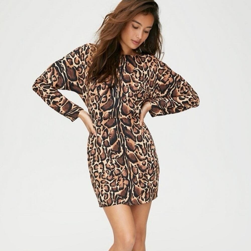 Babaton Black + Brown Samson Cheetah Animal Print Mini Shift Dress Size 4 NWT - Picture 11 of 11